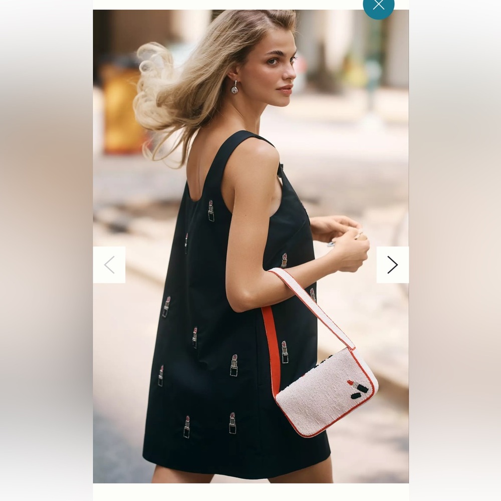 Maeve Sleeveless Bow Lipstick mini dress with pockets